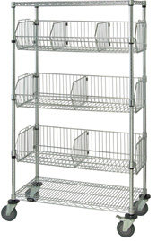 Mobile Wire Basket Cart