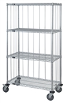 4 Shelf Wire Cart with Rods & Tabs