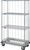 Dolly Base 4 Shelf Wire Cart with Rods & Tabs